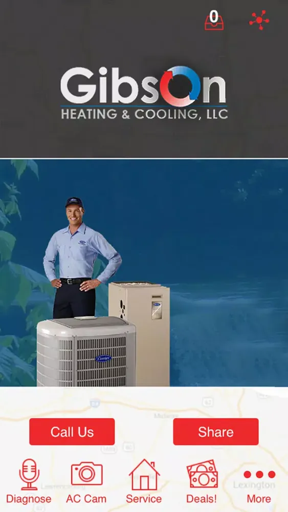 Tangkapan layar Gibson HVAC