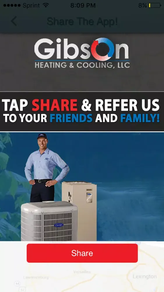 Tangkapan layar Gibson HVAC
