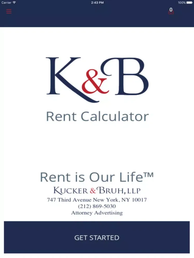 Kucker & Bruh Rent Calculator iPad 应用截图