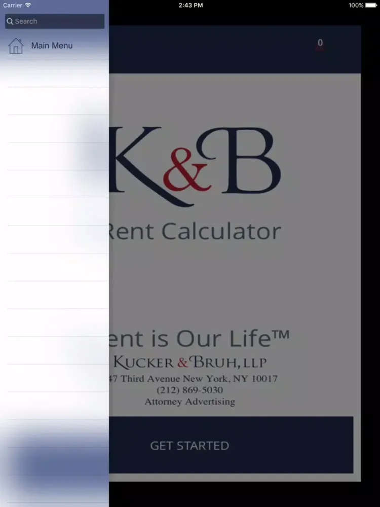 Kucker & Bruh Rent Calculator iPad 应用截图