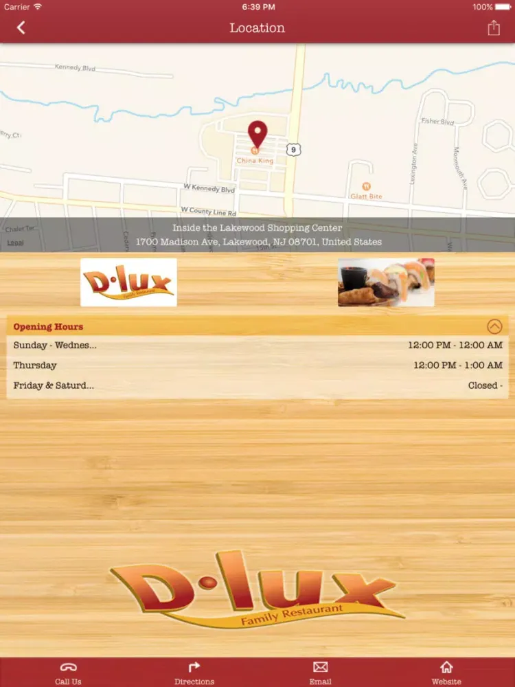 D-Lux Family Restaurant iPad  Screenshots