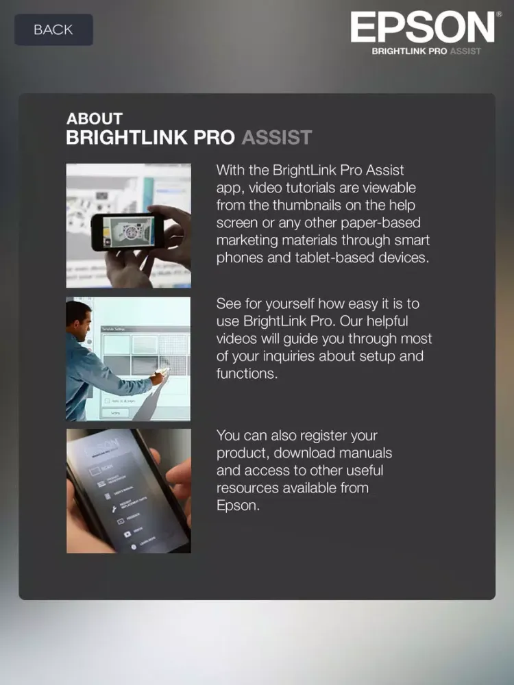 Epson BrightLink Pro Assist iPad  سکرین شاٹس
