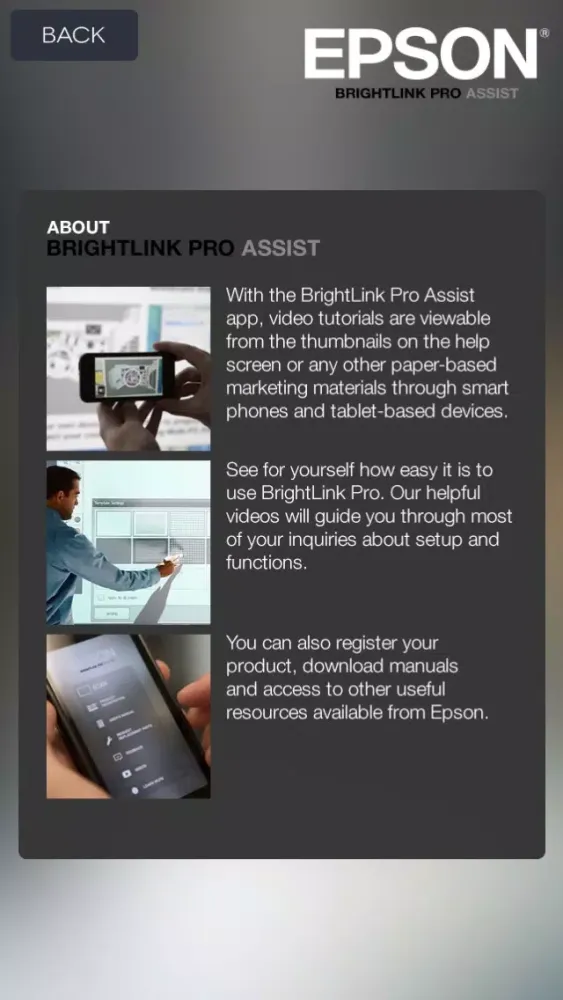 Epson BrightLink Pro Assist سکرین شاٹس