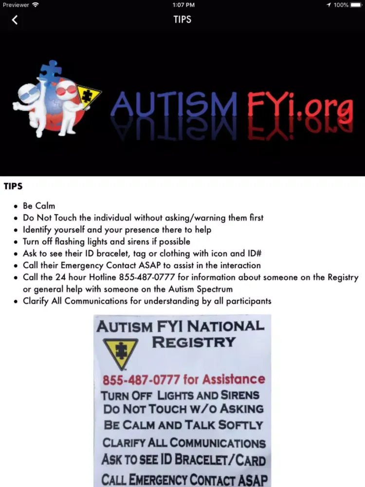 Zrzuty ekranu Autism FYI Safety App iPad 