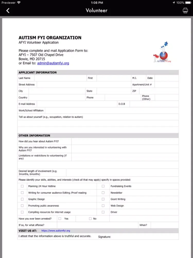 Zrzuty ekranu Autism FYI Safety App iPad 