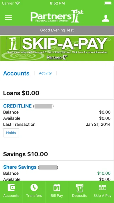 Partners 1st FCU Mobile Screenshots