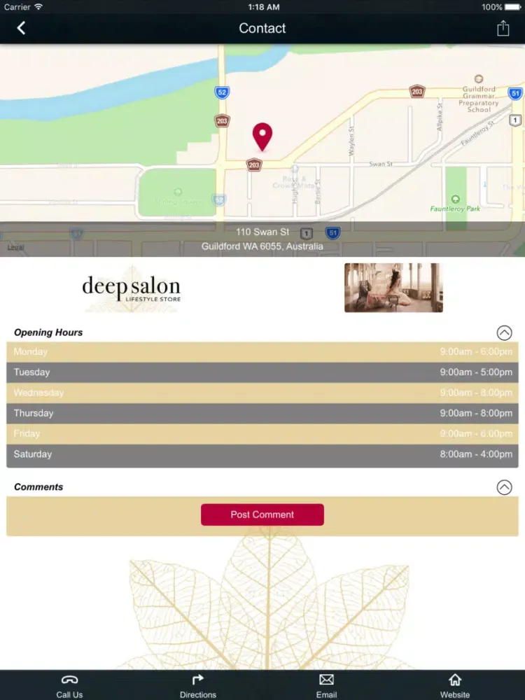 Deep Aveda Salon iPad  Screenshots