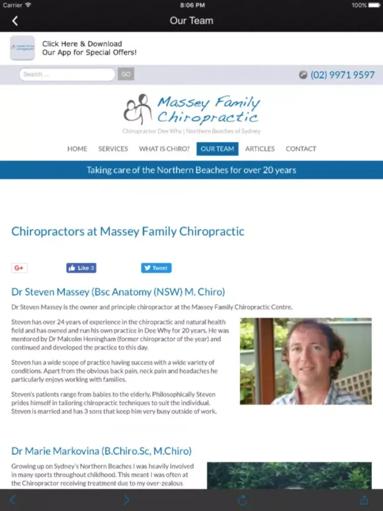 Massey Family Chiropractic iPad  سکرین شاٹس