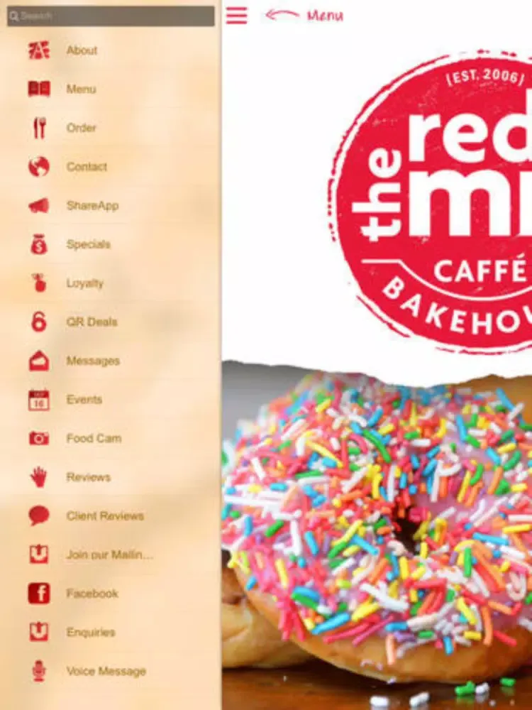 Screenshot di the red mill bakehouse iPad 
