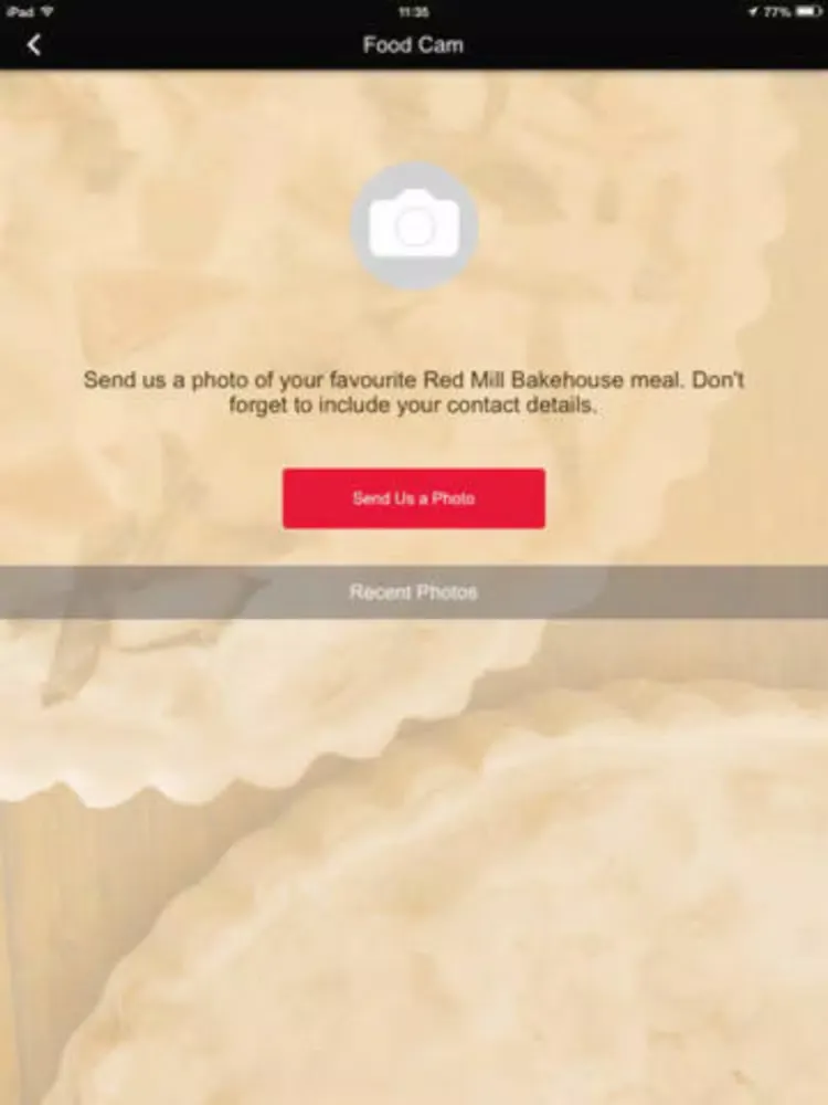 Screenshot di the red mill bakehouse iPad 