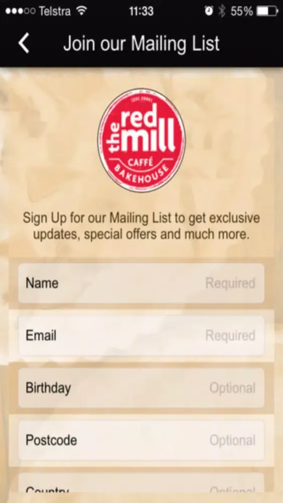 Screenshot di the red mill bakehouse