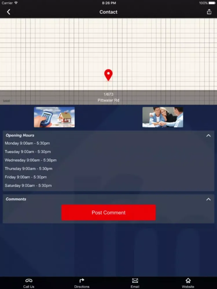 Tangkapan layar Ratcliff Mathews Real Estate iPad 