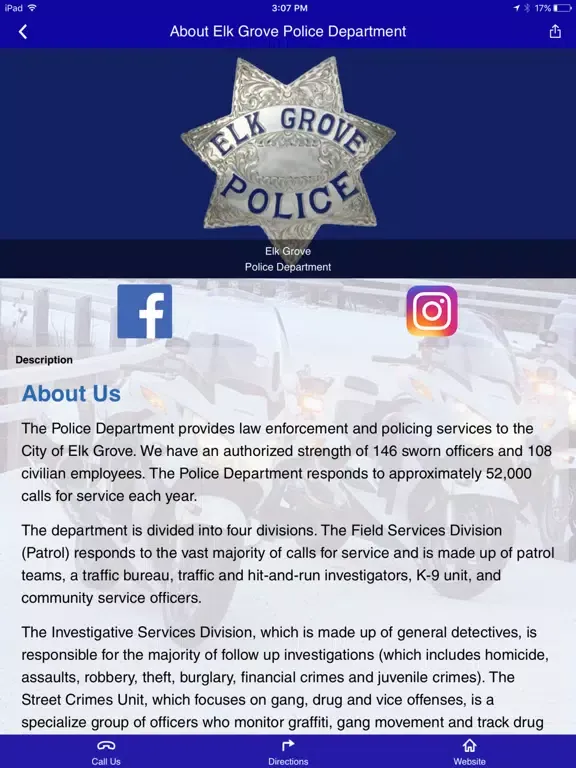 Ảnh chụp màn hình của Elk Grove PD Wellness App iPad 