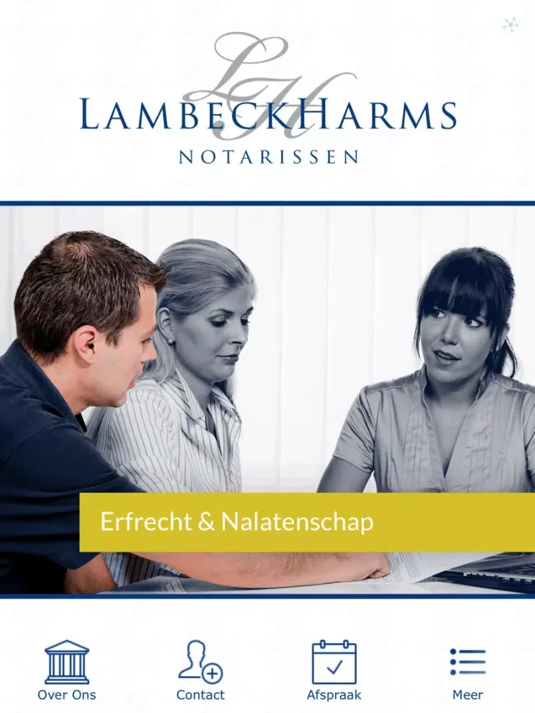 Lambeck Harms Notarissen iPad  Screenshots