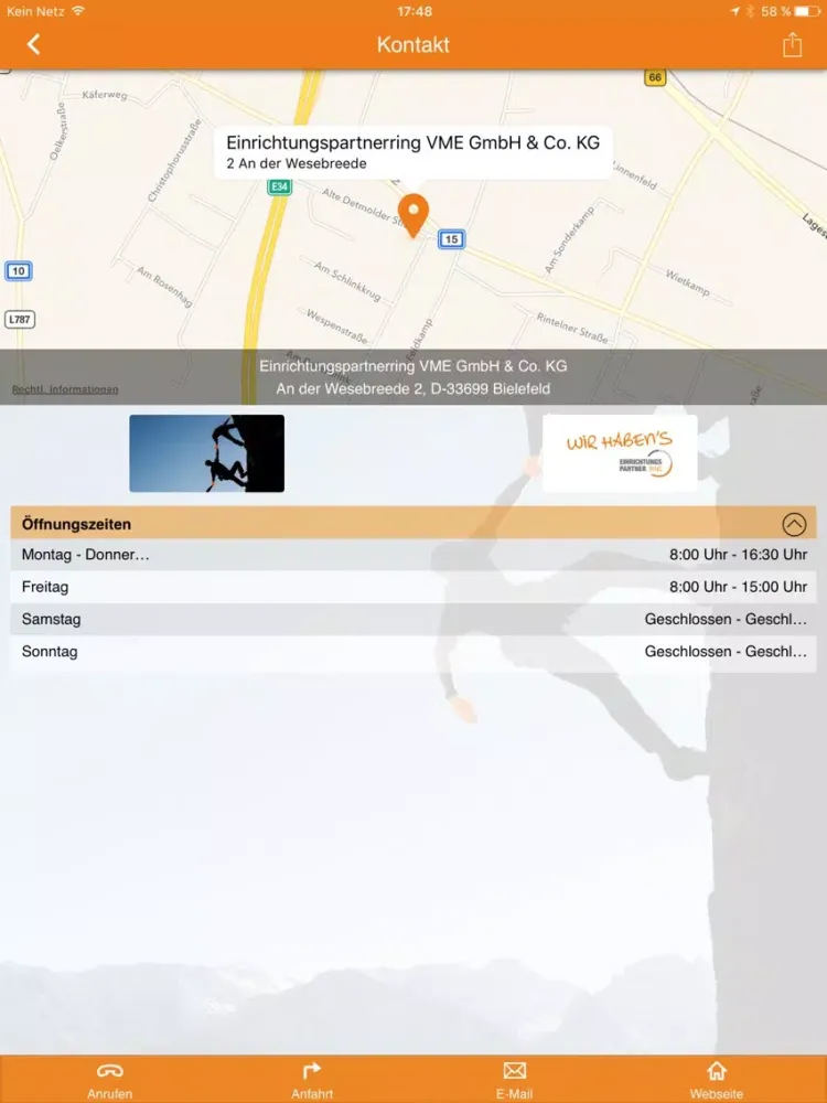 Ảnh chụp màn hình của Einrichtungspartnerring VME iPad 