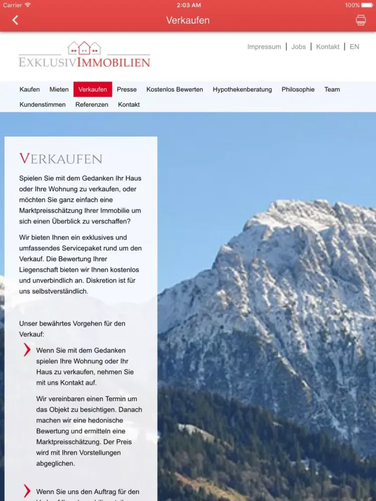 Exklusiv Immobilien GmbH iPad  Ekran Görüntüleri