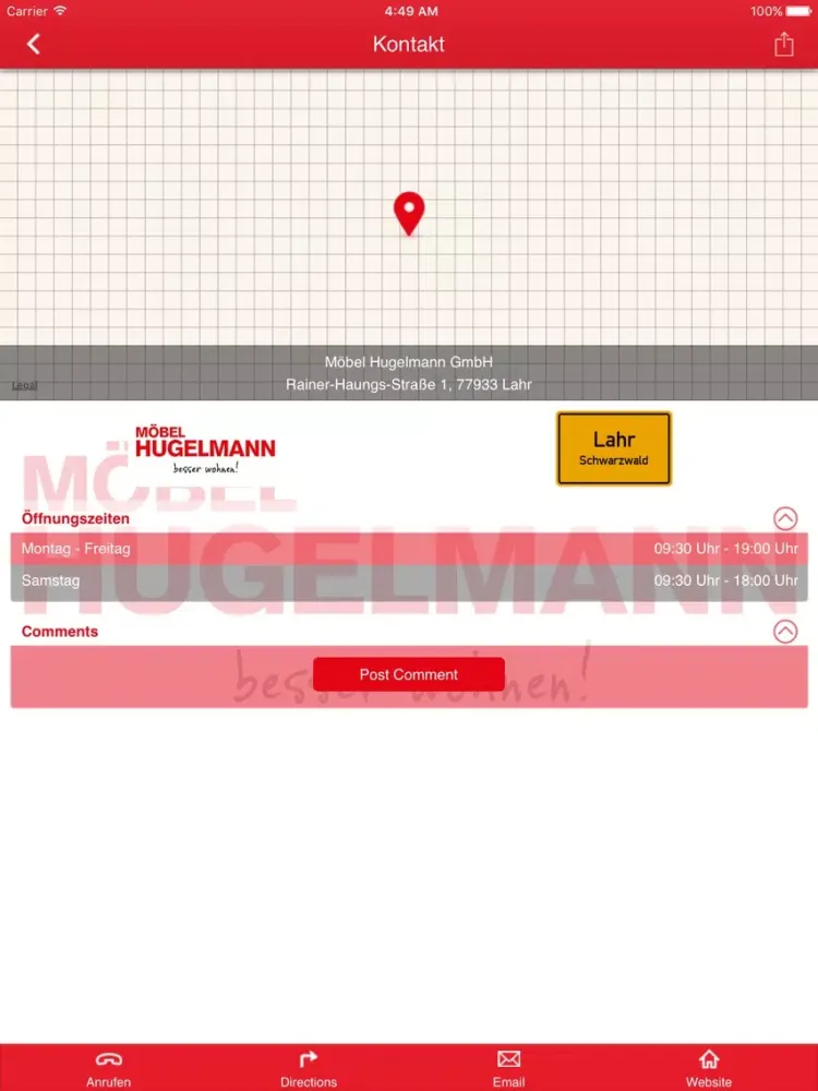 Möbel Hugelmann GmbH - Lahr iPad  스크린샷