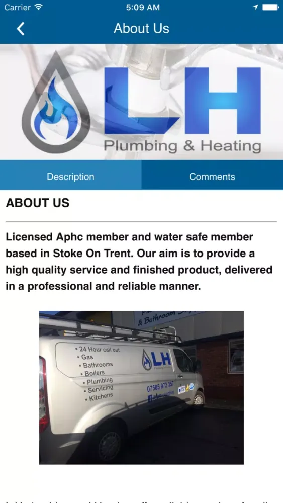 LH Plumbing And Heating Ltd应用截图