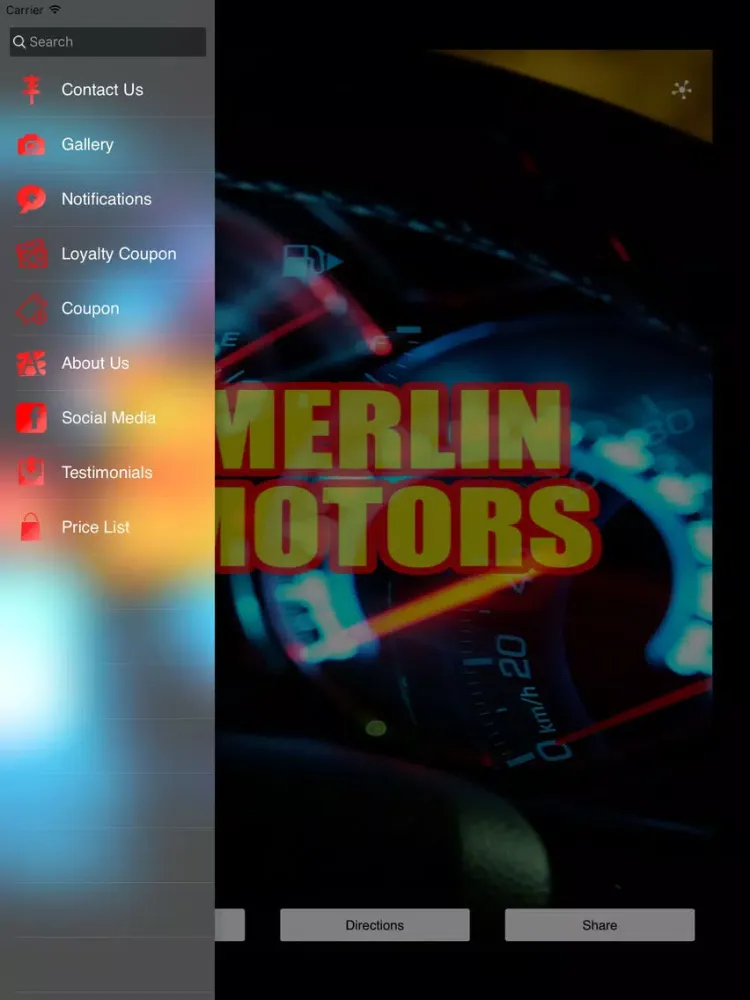 Скриншоты Merlin Motors iPad 