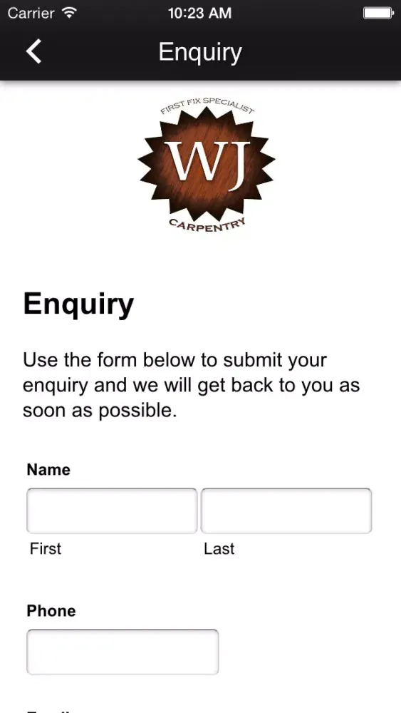 Capturas de pantalla de WJ Carpentry
