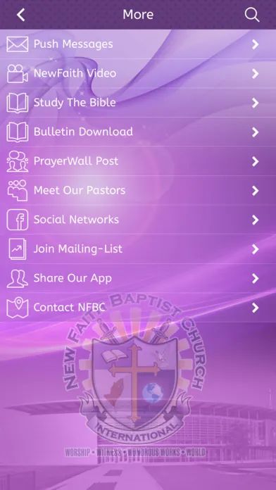 Capturas de tela do New Faith Baptist Church Intl