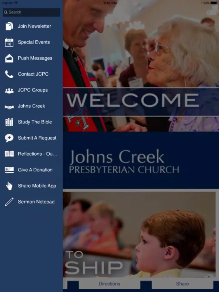 Screenshot di Johns Creek Presbyterian iPad 