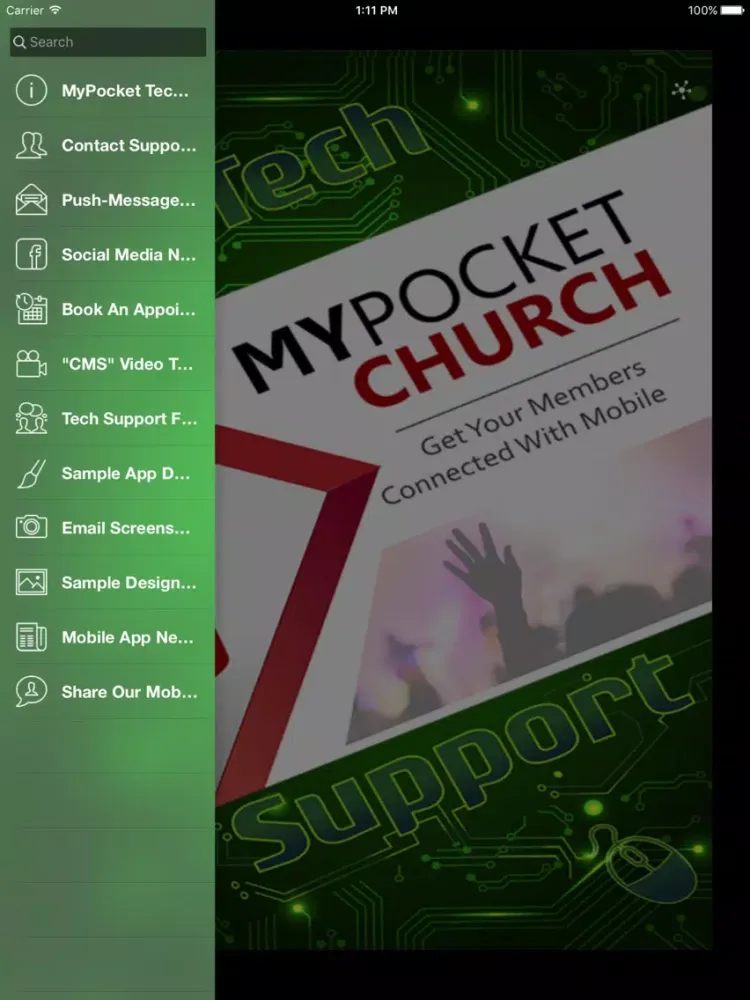 My Pocket Church Tech Support iPad  Screenshots