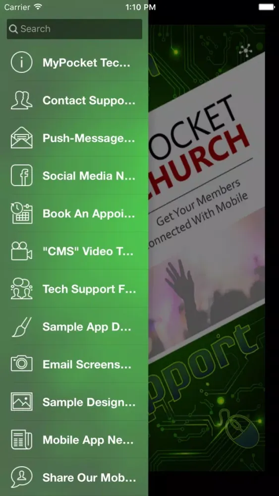 My Pocket Church Tech Support Screenshots