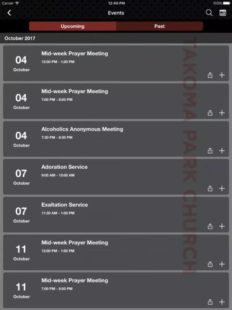 The Takoma Park Church iPad 应用截图