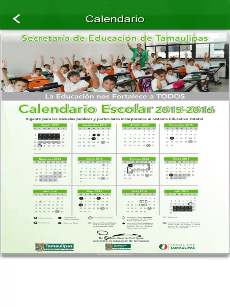 Tangkapan skrin Secretaría de Educación Tamaulipas iPad 