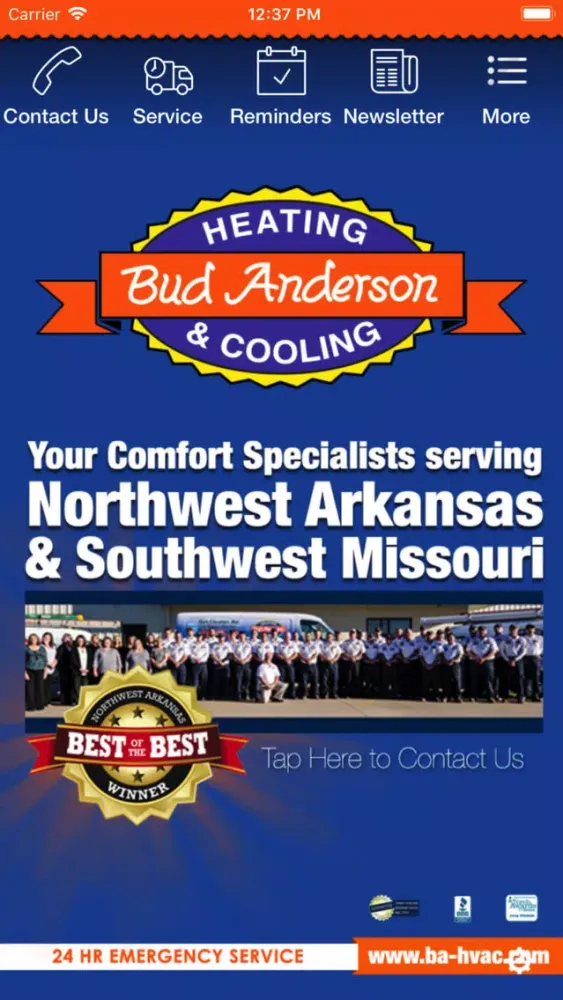 Capturas de tela do Bud Anderson Heating & Cooling