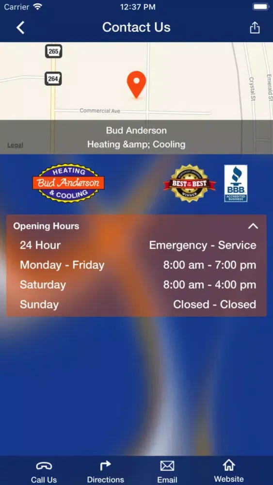 Capturas de tela do Bud Anderson Heating & Cooling