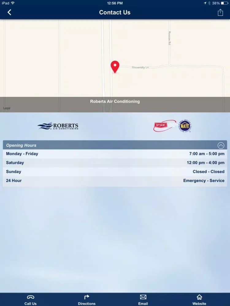 Roberts Air Conditioning iPad  स्क्रीनशॉट