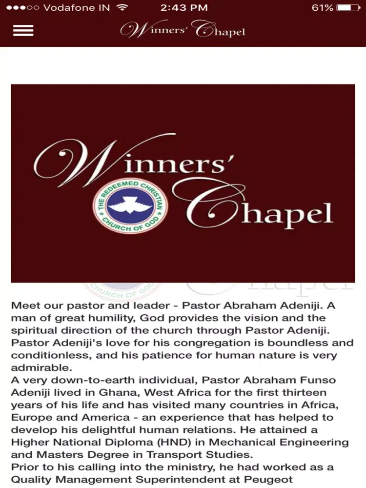 Capturas de tela do Winners Chapel Detroit iPad 