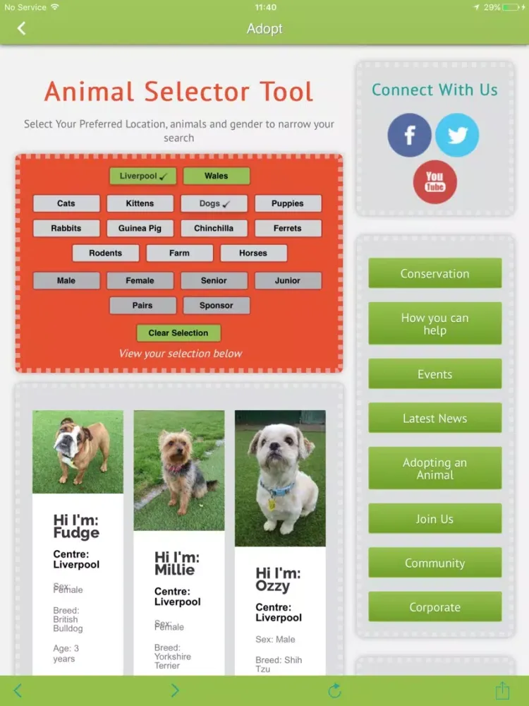 Tangkapan layar Freshfields Animal Rescue iPad 