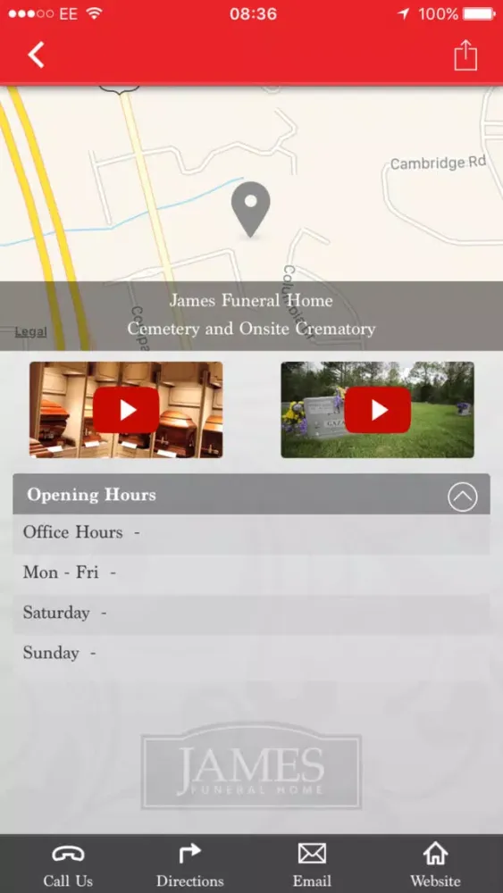 James Funeral Home Screenshots
