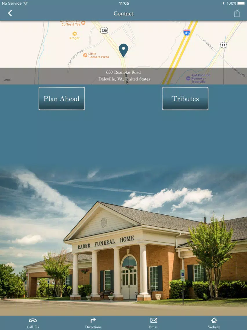 Screenshot di Rader Funeral Home iPad 