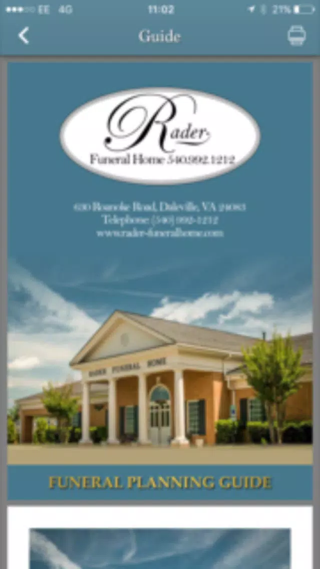 Screenshot di Rader Funeral Home