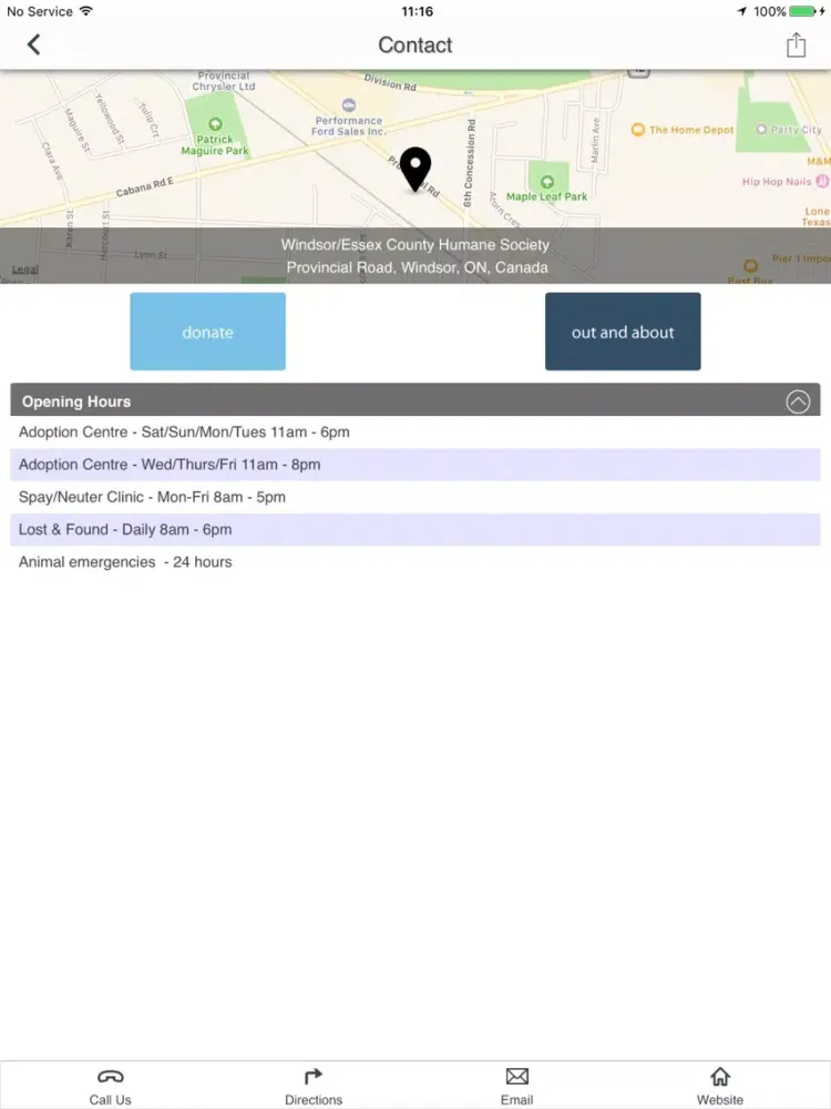 Windsor/Essex Humane Society iPad  스크린샷