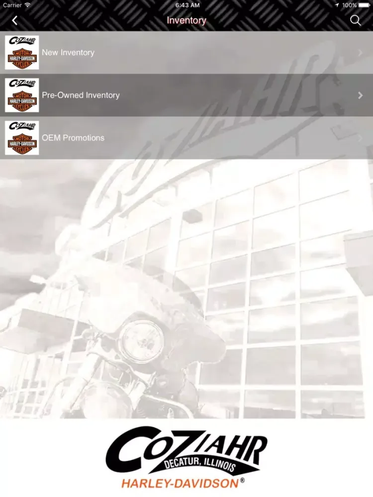 Captures d'écran de Coziahr Harley-Davidson iPad 