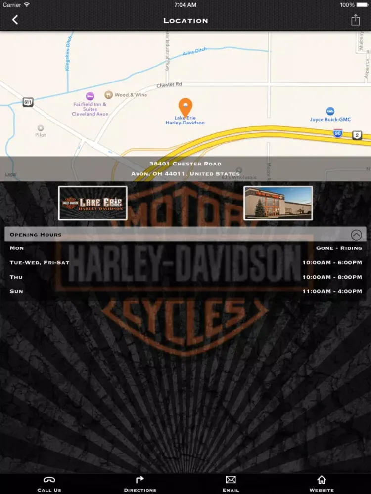 Скриншоты Lake Erie Harley-Davidson® iPad 
