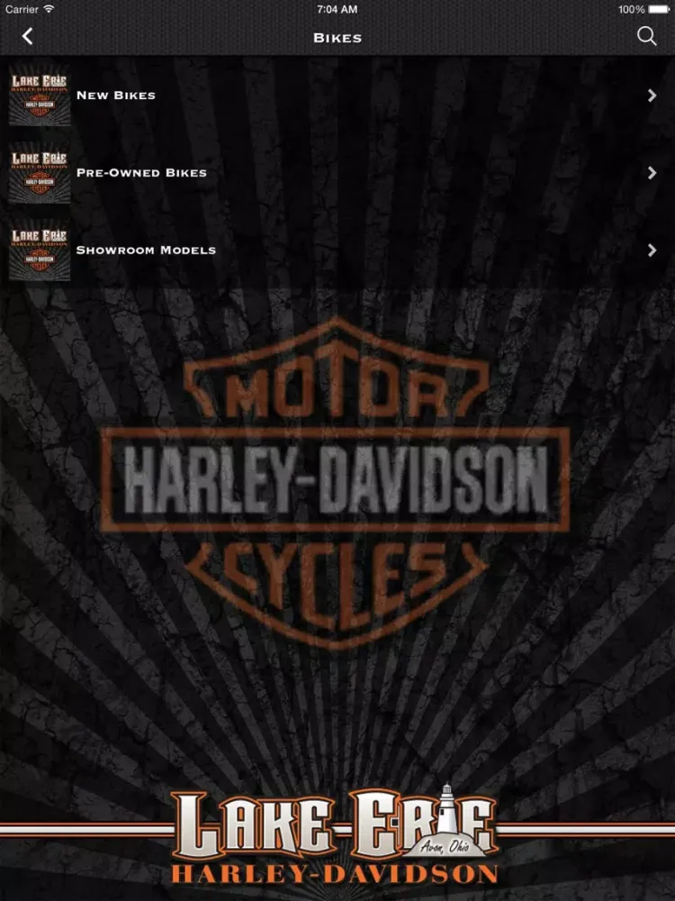 Скриншоты Lake Erie Harley-Davidson® iPad 