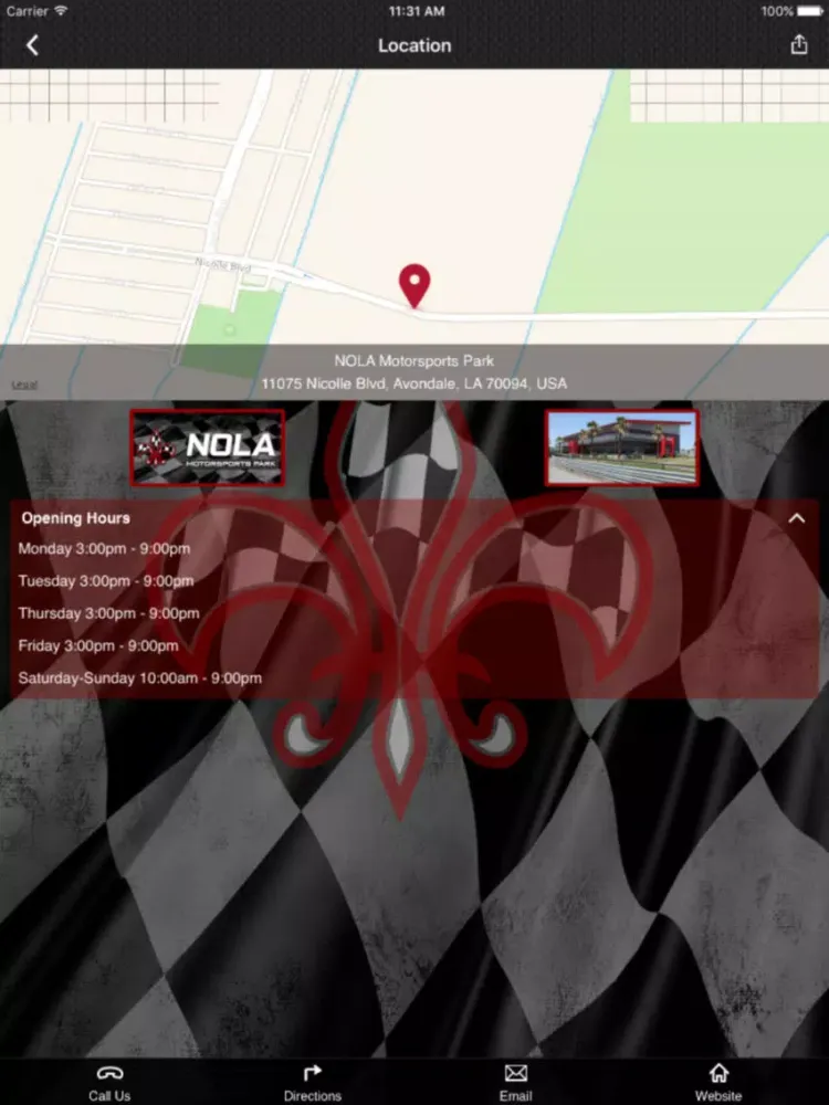 Captures d'écran de NOLA Motorsports Park iPad 