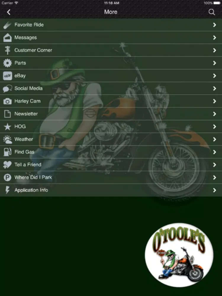 O'Toole's Harley-Davidson iPad 应用截图