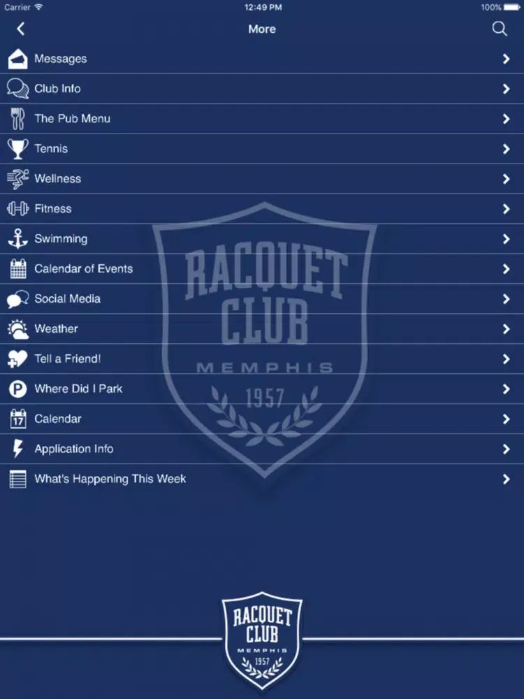 The Racquet Club of Memphis iPad 應用截圖
