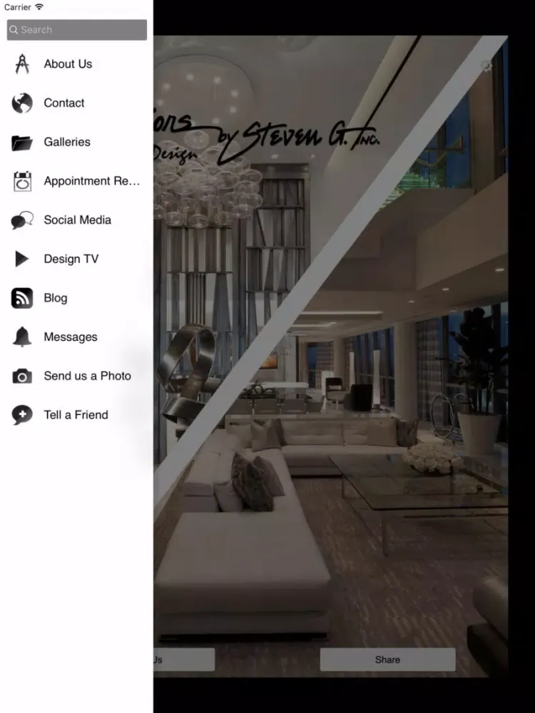 Interiors by Steven G., Inc. iPad  Screenshots