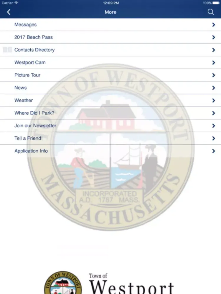 Town of Westport MA iPad 应用截图