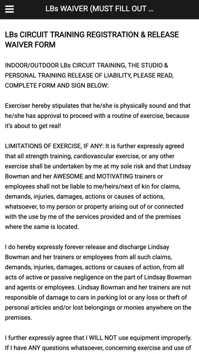 LBs Circuit Training Screenshots