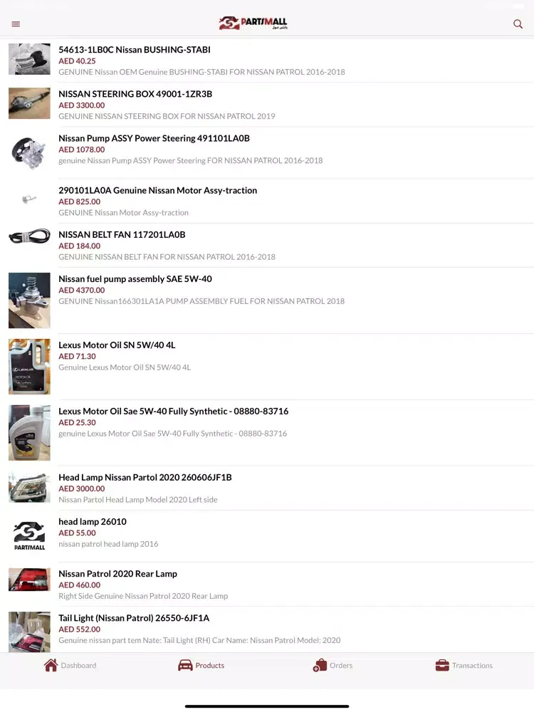 Parts Mall Vendor App iPad  स्क्रीनशॉट
