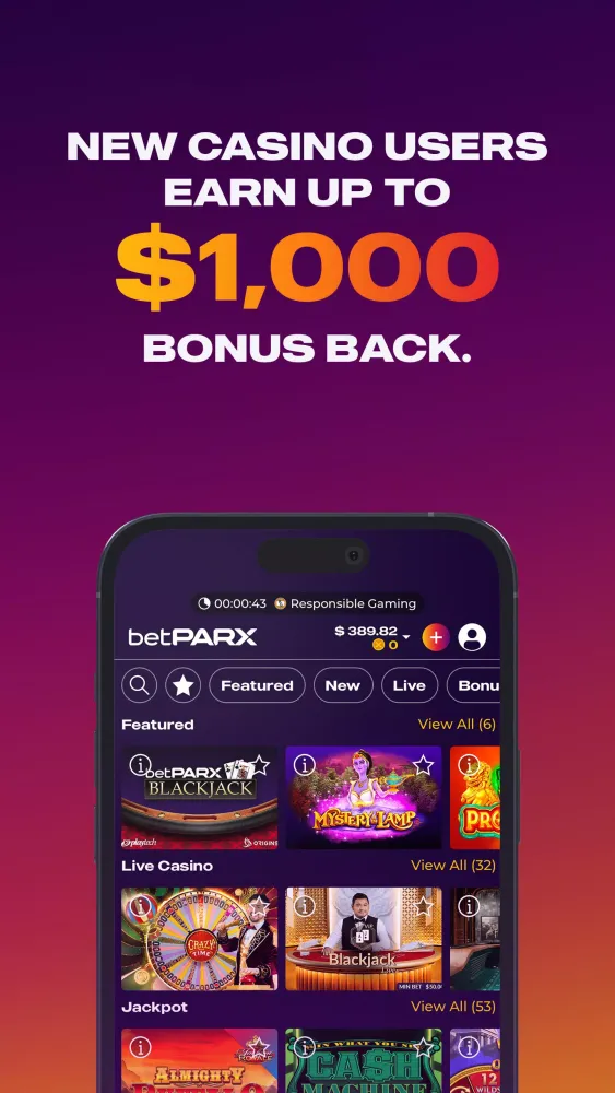 betPARX PA Casino x Sportsbook Screenshots